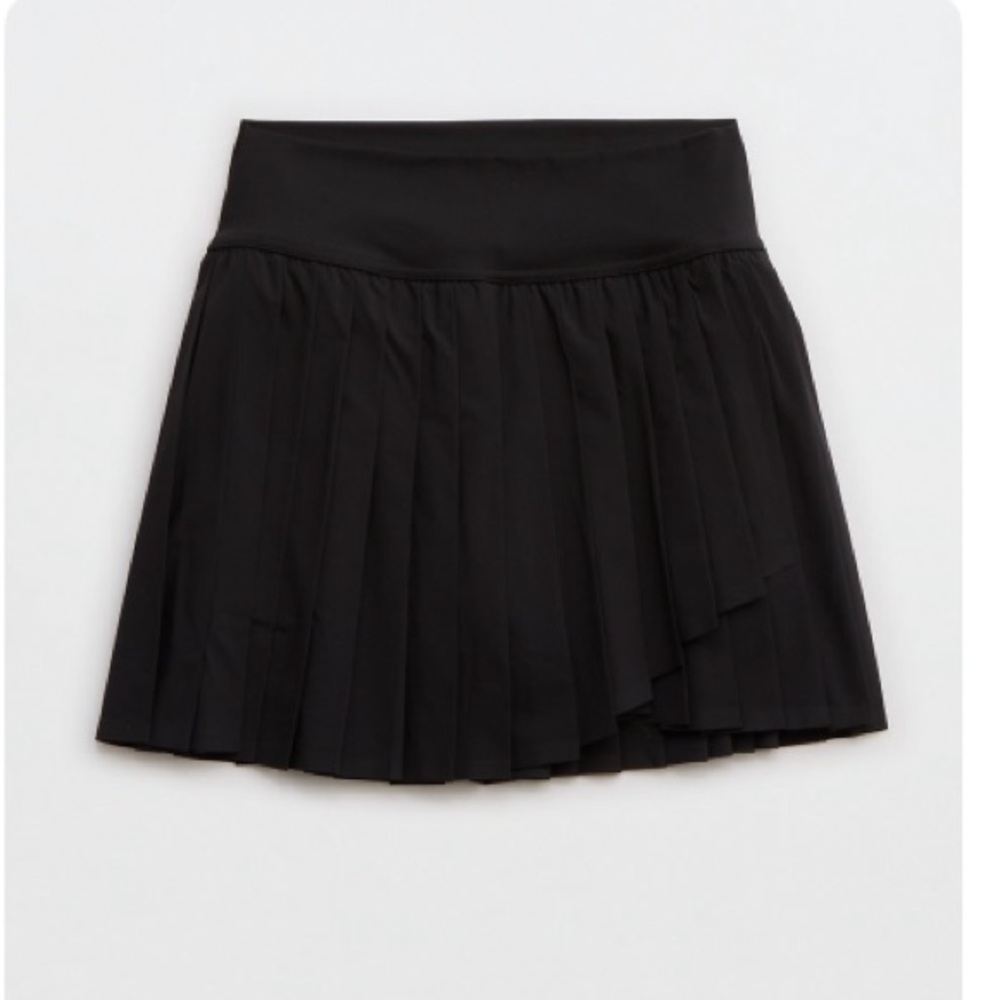 Offline Aerie Tiebreaker Black Pleated Skirt